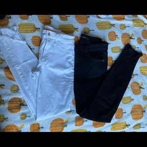 Joe’s jeans White & Black with frayed bottom!